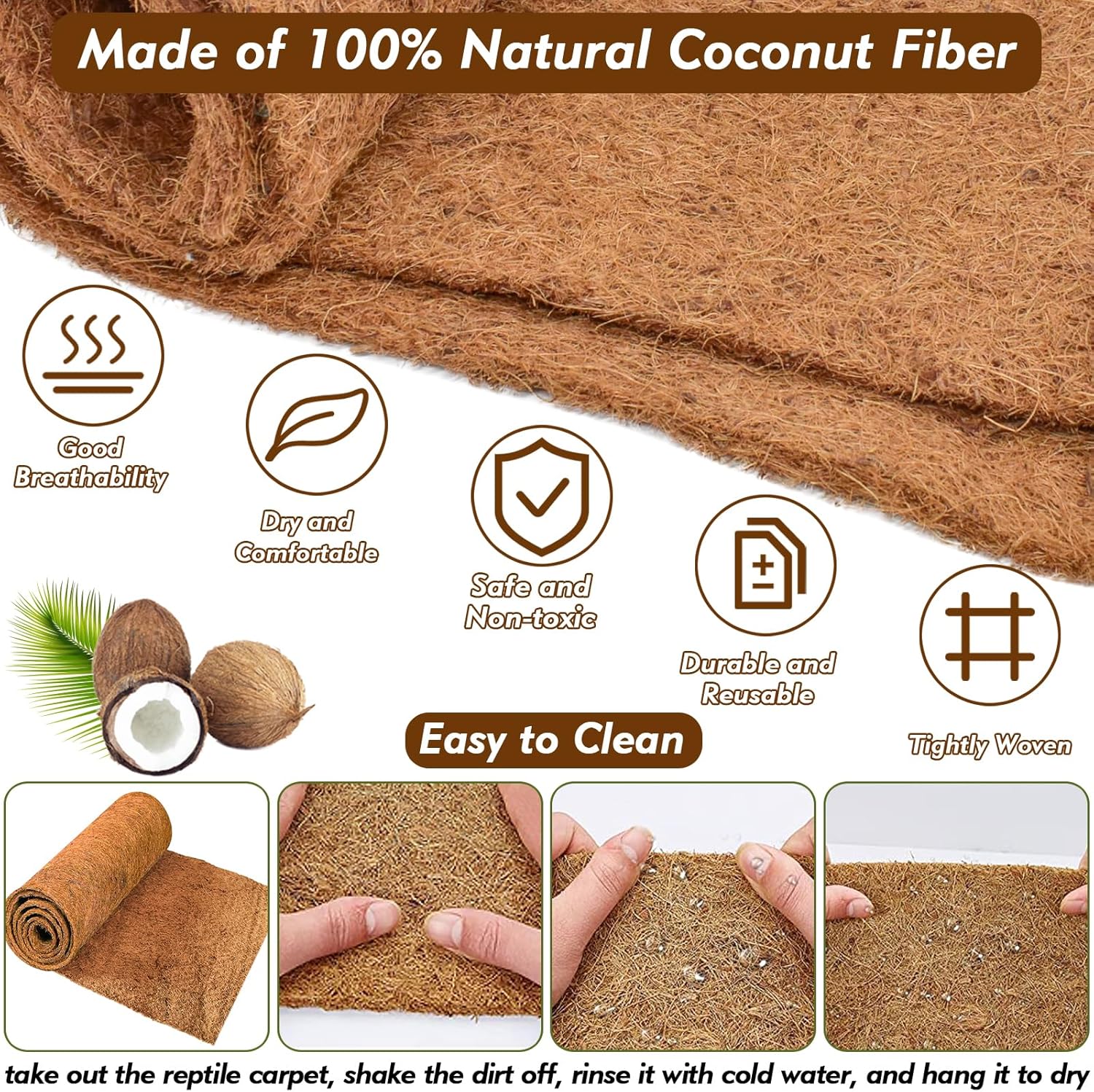 3 Rolls Reptile Carpet, 24x48i - Substrate Coconut Fiber บทวิจารณ์และราคา