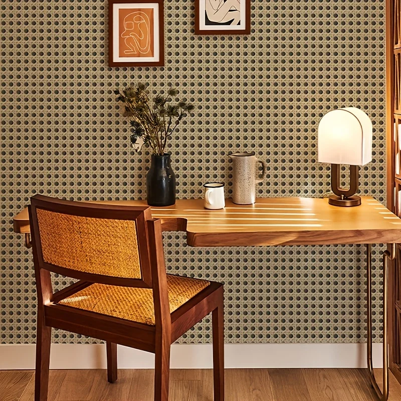 45cm Retro Rattan Pattern Self - Pvc Panel Background บทวิจารณ์และราคา