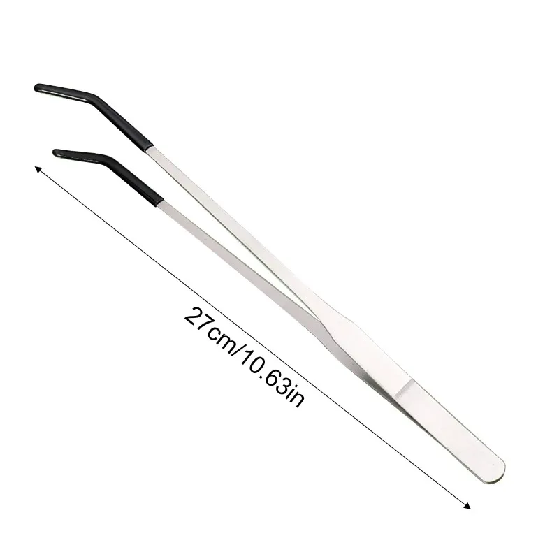 2pcs Bent Tip Tweezers For Cra - Feeding Tong Stainless บทวิจารณ์และราคา