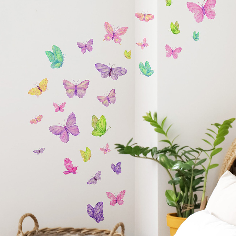 Romantic butterfly Wall Sticke - Pvc Panel Background บทวิจารณ์และราคา