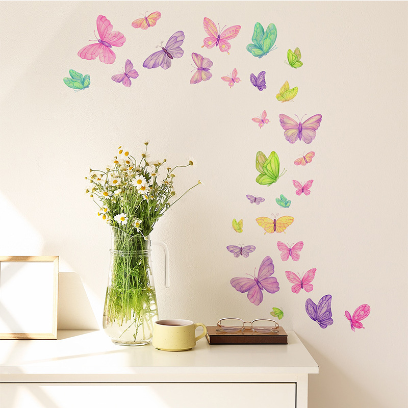 Romantic butterfly Wall Sticke - Pvc Panel Background บทวิจารณ์และราคา