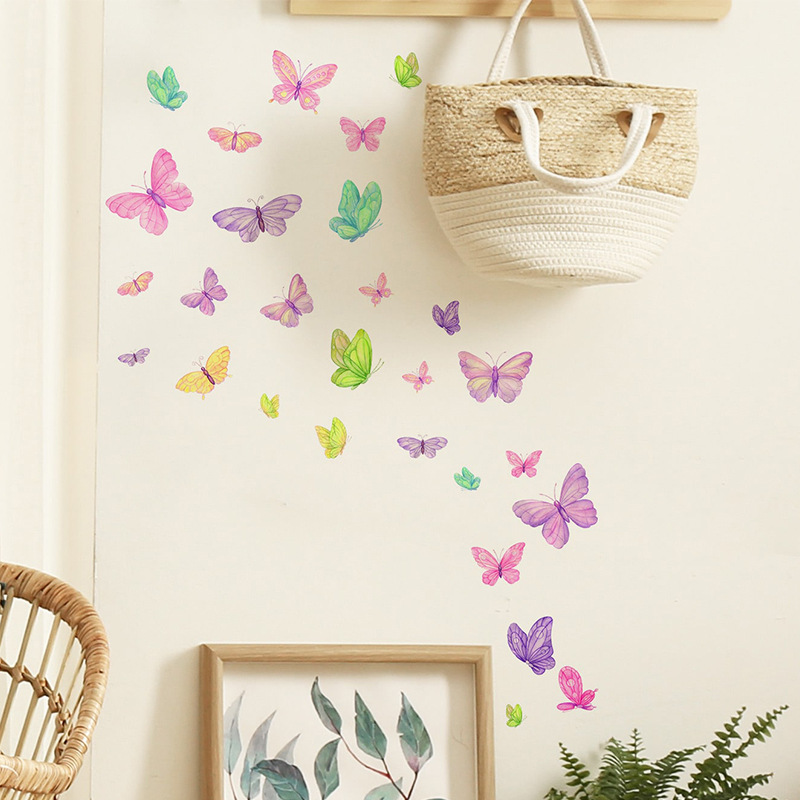 Romantic butterfly Wall Sticke - Pvc Panel Background บทวิจารณ์และราคา