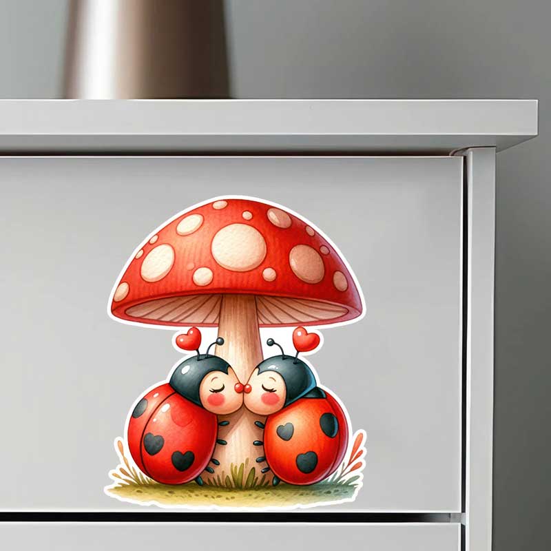 Cute Ladybug Wall Stickers Liv - Pvc Panel Background บทวิจารณ์และราคา