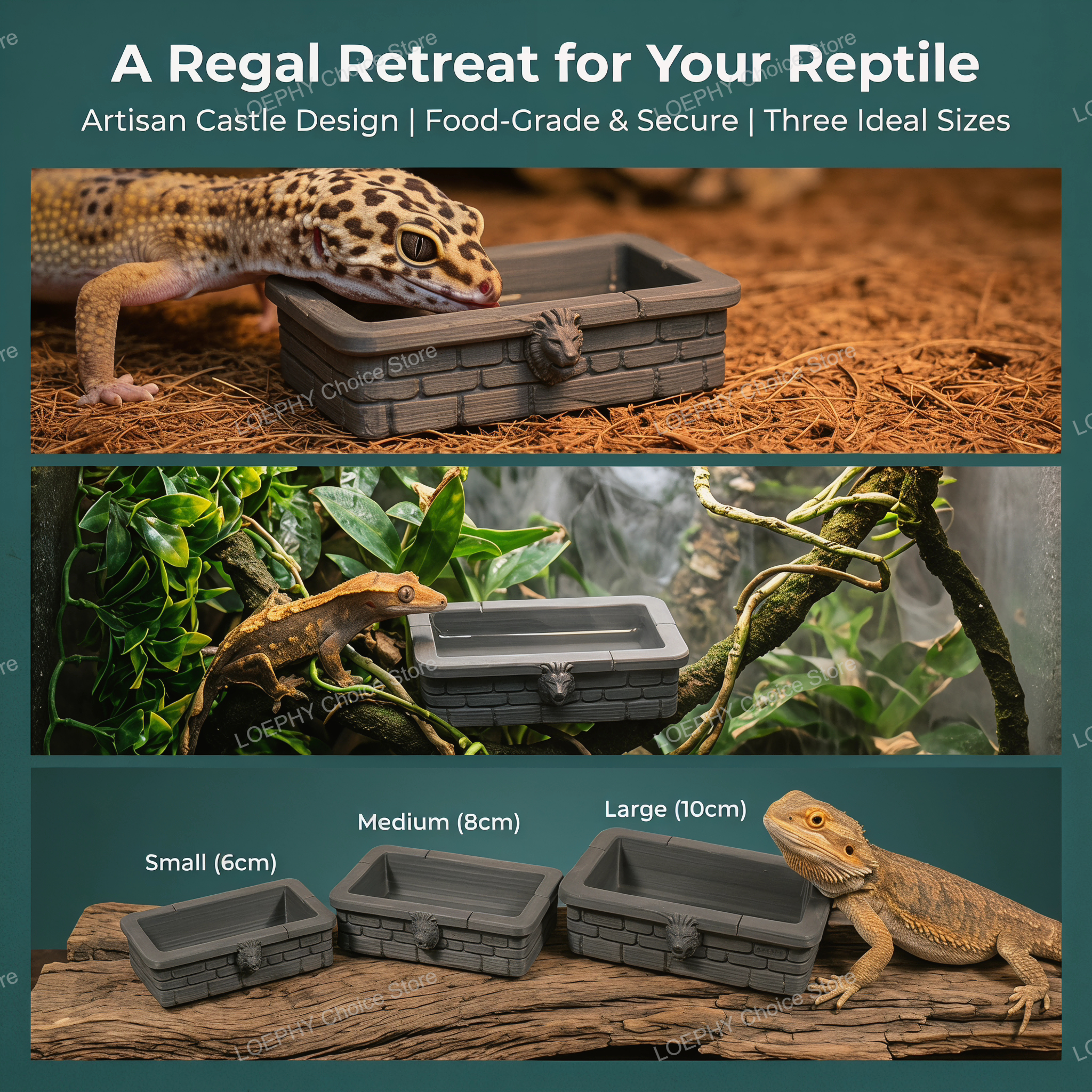 Reptile Water Bowl 3D Printed  - Water Dish Reptile บทวิจารณ์และราคา