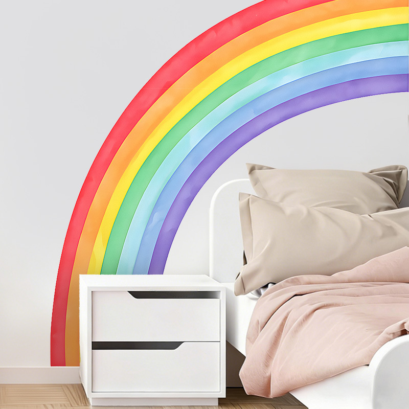 Large Rainbow Wall Stickers Se - Pvc Panel Background บทวิจารณ์และราคา
