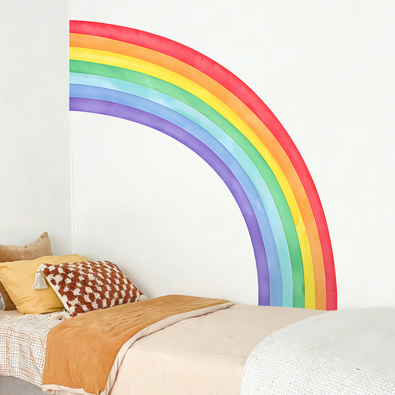Large Rainbow Wall Stickers Se - Pvc Panel Background บทวิจารณ์และราคา