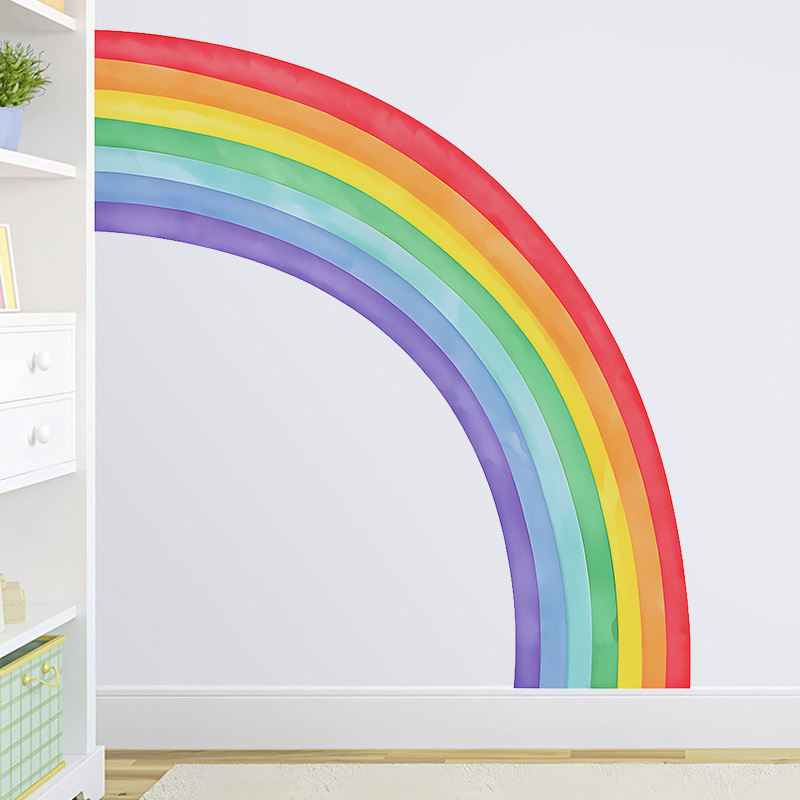 Large Rainbow Wall Stickers Se - Pvc Panel Background บทวิจารณ์และราคา