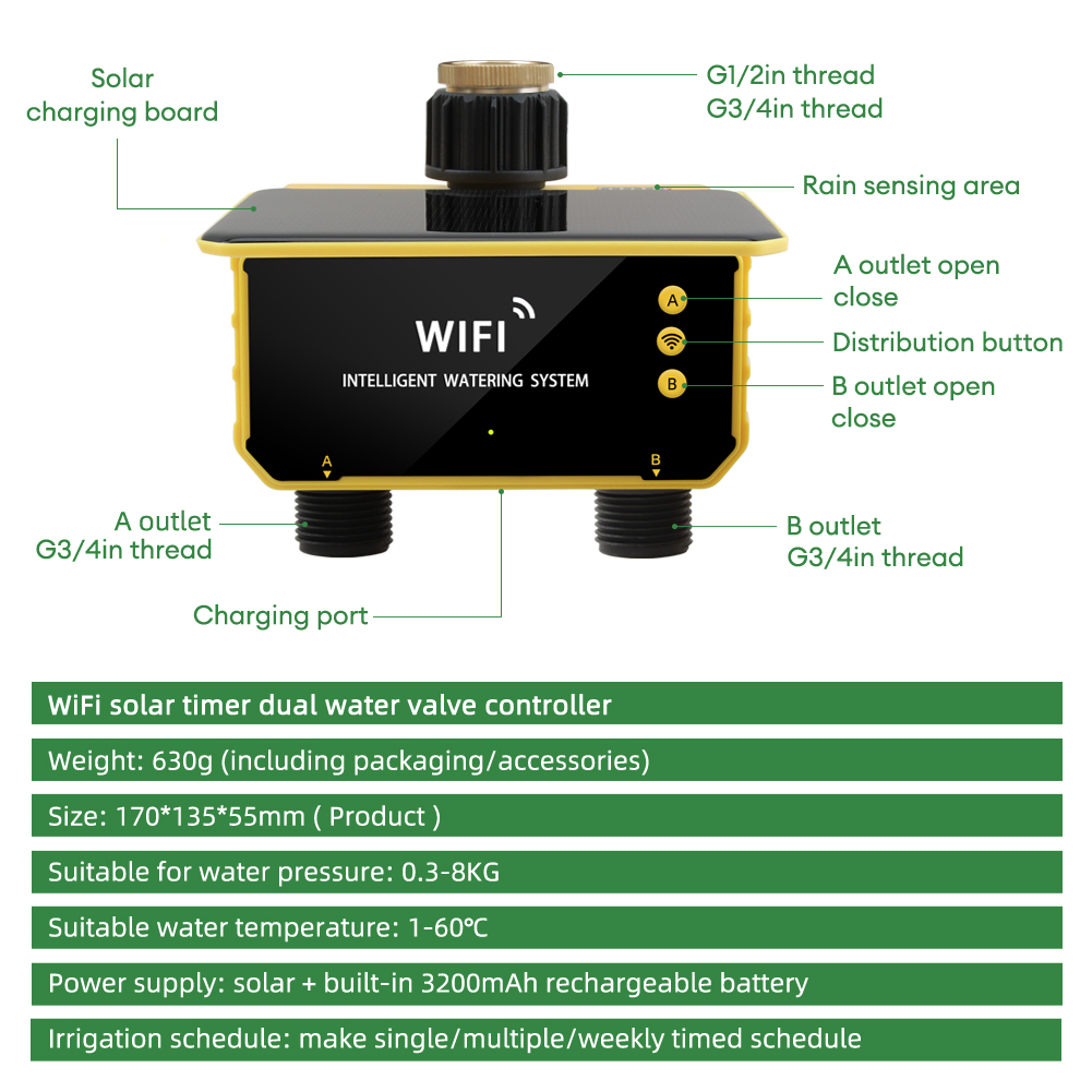 WiFi Solar Timer Dual Water Va - Timer Dual Outlet บทวิจารณ์และราคา